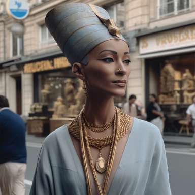 Nefertiti shopping in Paris in 2023